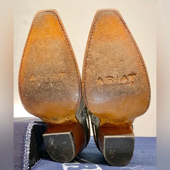 Ariat Dixon Rock N Roll Silver Snake Print Western Booties • Sz 7.5 • EUC - Picture 6 of 8